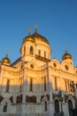 Cathedral of Christ the Saviour in Moscow, Russia. Winter sunset Royalty Free Stock Photo