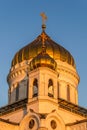 Cathedral of Christ the Saviour in Moscow, Russia. Winter sunset Royalty Free Stock Photo