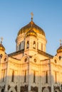 Cathedral of Christ the Saviour in Moscow, Russia. Winter sunset Royalty Free Stock Photo