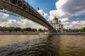 Cathedral of Christ the Saviour and Pedestrian Patriarshy Bridge Royalty Free Stock Photo