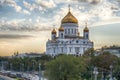 The Cathedral of Christ the Saviour at sunset. Moscow. Russia Royalty Free Stock Photo