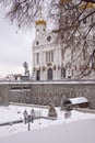 The Cathedral of Christ the Saviour in winter, Moscow Royalty Free Stock Photo