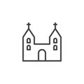 Cathedral church building line icon Royalty Free Stock Photo
