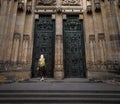 Cathedral church doors, Prague, Europe