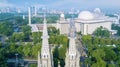 Cathedral Church and Istiqlal mosque in downtown