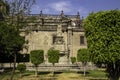The back and garden of Mexico City`s Archiepiscopal Cathedral, the largest cathedral in the Western Hemisphere Royalty Free Stock Photo