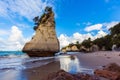 Cathedral Cove at sunset Royalty Free Stock Photo