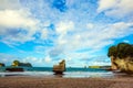 Cathedral Cove at sunset Royalty Free Stock Photo