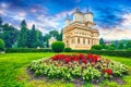 Beautiful Curtea de Arges Monastery at sunset Royalty Free Stock Photo