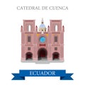 Cathedral de Cuenca in Ecuador vector flat attraction landmarks