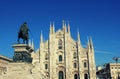 Cathedral Duomo di Milano in Square Piazza Duomo at sunny morning, Milan, Italy Royalty Free Stock Photo