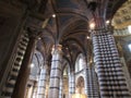 Cathedral or Duomo di Siena interior details from Piazza del Duomo of Siena Medieval City. Tuscany. Italy Royalty Free Stock Photo