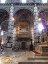 Cathedral or Duomo di Siena interior from Piazza del Duomo of Siena Medieval City. Tuscany. Italy Royalty Free Stock Photo