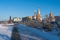 Cathedral of Epiphany in winter season in Irkutsk city, Siberia, Russia Royalty Free Stock Photo