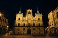 Cathedral and Episcopal Palace of Astorga at night. Castile and Leon. Spain - may 2023