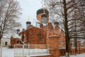 The cathedral is fenced by the fence of the monastery