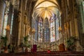 Cathedral of Fortified medieval city of Carcassonne in France Royalty Free Stock Photo