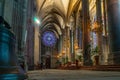 Cathedral of Fortified medieval city of Carcassonne in France Royalty Free Stock Photo