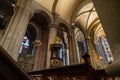 Cathedral of Fortified medieval city of Carcassonne in France. Royalty Free Stock Photo