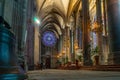 Cathedral of Fortified medieval city of Carcassonne in France. Royalty Free Stock Photo