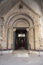 Cathedral gate, in Trogir, port and historical city on the Adriatic sea coast, Split-Dalmatia region, Croatia Royalty Free Stock Photo