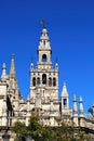 Cathedral and Giralda tower, Seville, Spain. Royalty Free Stock Photo