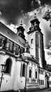 Cathedral in Gniezno. Artistic look in black and white.