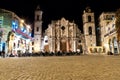 The Cathedral of Havana at night Royalty Free Stock Photo