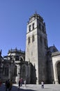 Cathedral Historic Building Tower details from Santa Maria Square of Lugo. Spain. Royalty Free Stock Photo