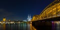 Cologne Night Skyline with Cathedral