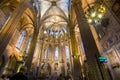 Cathedral of the Holy Cross and Saint Eulalia interior in Gothic quarter, Barcelona, Spain Royalty Free Stock Photo