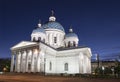 Cathedral of the Holy Life-Giving Trinity of the Life Guards of the Izmailovsky Regiment or Trinity cathedral at night. Saint-Pete