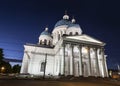 Cathedral of the Holy Life-Giving Trinity of the Life Guards of the Izmailovsky Regiment or Trinity cathedral at night. Saint-Pete