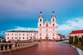 Cathedral Of Holy Spirit In Minsk, Belarus At Sunset Pink Light Royalty Free Stock Photo