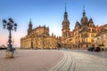 Cathedral of the Holy Trinity and Dresden Castle in Saxony, Germany Royalty Free Stock Photo