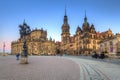 Cathedral of the Holy Trinity and Dresden Castle in Saxony at night, Germany Royalty Free Stock Photo