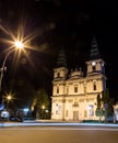 Cathedral of the Immaculate Conception of the Blessed Virgin Mary at night , Ternopil Royalty Free Stock Photo