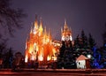 Cathedral of the Immaculate Conception in Moscow, winter view. Royalty Free Stock Photo