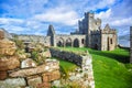 The cathedral inside Peel castle at St. Patrick`s Isle, Peel, Isle of Man Royalty Free Stock Photo