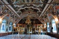 Cathedral interior in Trinity Sergius Lavra in Russia