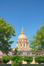 The Cathedral of Invalids in sunny spring day. Famous touristic places and travel destinations in Paris Royalty Free Stock Photo