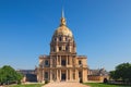 The Cathedral of Invalids in sunny spring day. Famous touristic places and travel destinations in Paris. Royalty Free Stock Photo