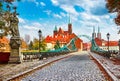 Cathedral Island in Wroclaw Poland green bridge Royalty Free Stock Photo