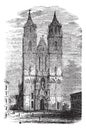 Cathedral of Magdeburg or Cathedral of Saints Catherine and Maurice in Germany vintage engraving