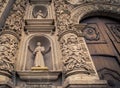 Relegious statue on a Cathedral in Cajamarca Royalty Free Stock Photo