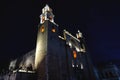 Cathedral of Merida `San Ildefonso` enlightened in the night, Merida, Yucatan, Mexico Royalty Free Stock Photo
