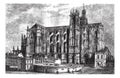 The Cathedral of Metz north side, vintage engraving