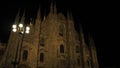 Cathedral in Milan at night. Royalty Free Stock Photo