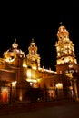 Night view of the Cathedral of Morelia in michoacan, mexico III Royalty Free Stock Photo