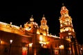 Night view of the Cathedral of Morelia in michoacan, mexico IV Royalty Free Stock Photo